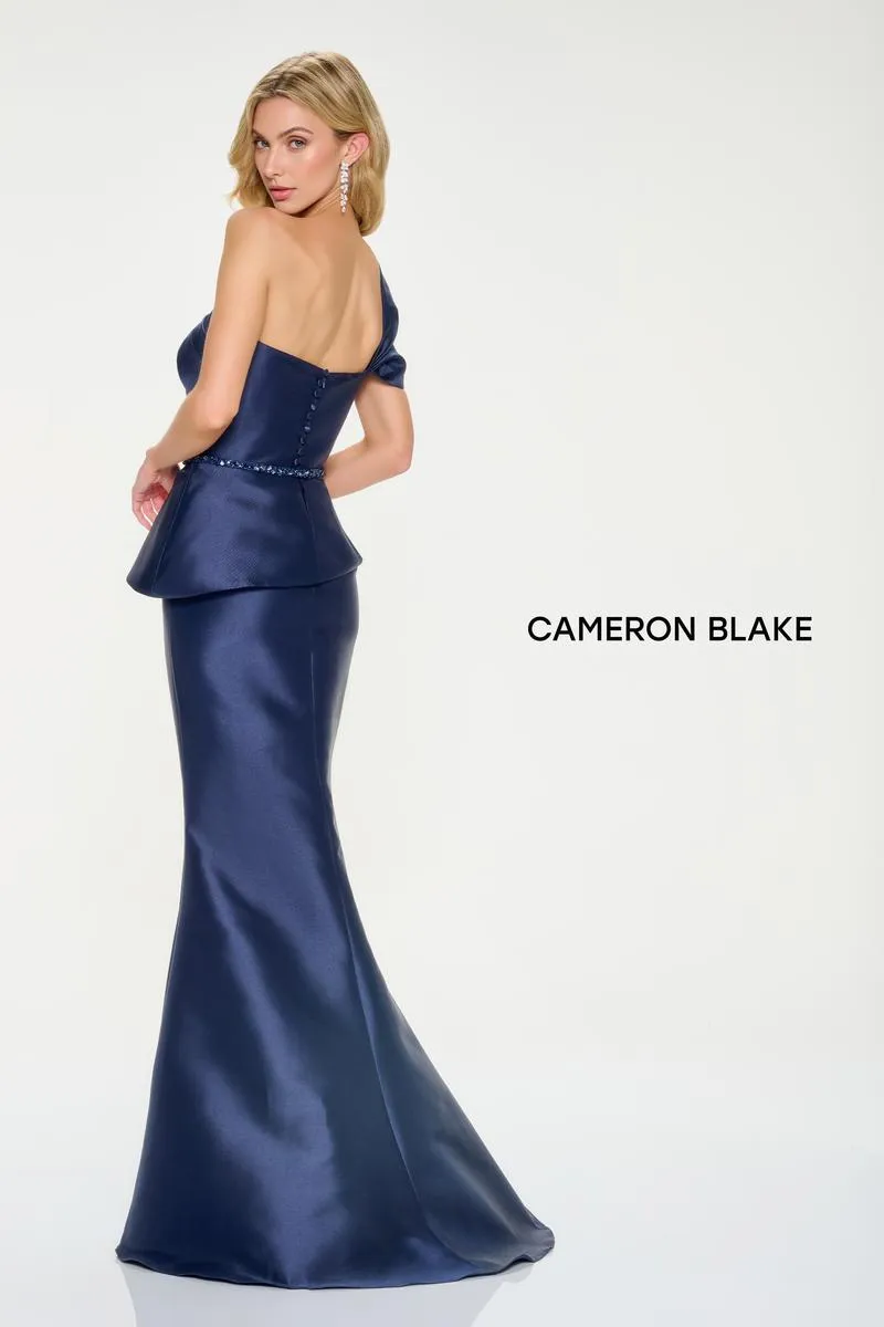 Cameron Blake One Shoulder Peplum Evening Dress CB207 sold by Terry costa product image thumbnail 2