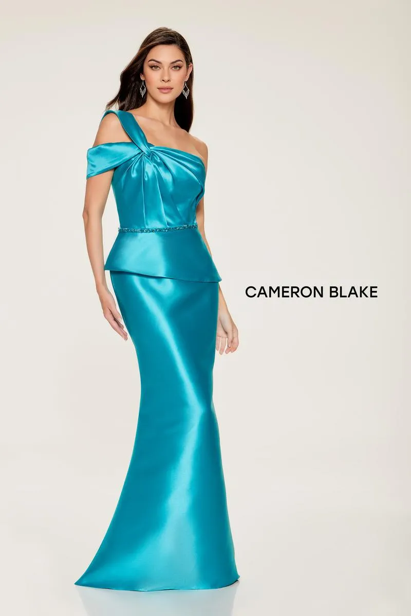 Cameron Blake One Shoulder Peplum Evening Dress CB207 sold by Terry costa product image thumbnail 4