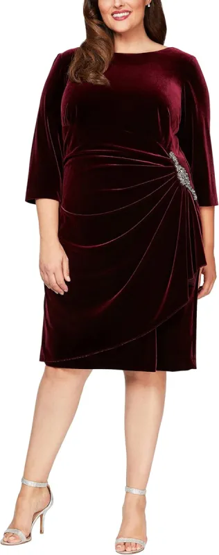 Alex Evenings Velvet Cocktail Dress 4915267 sold by Terry costa