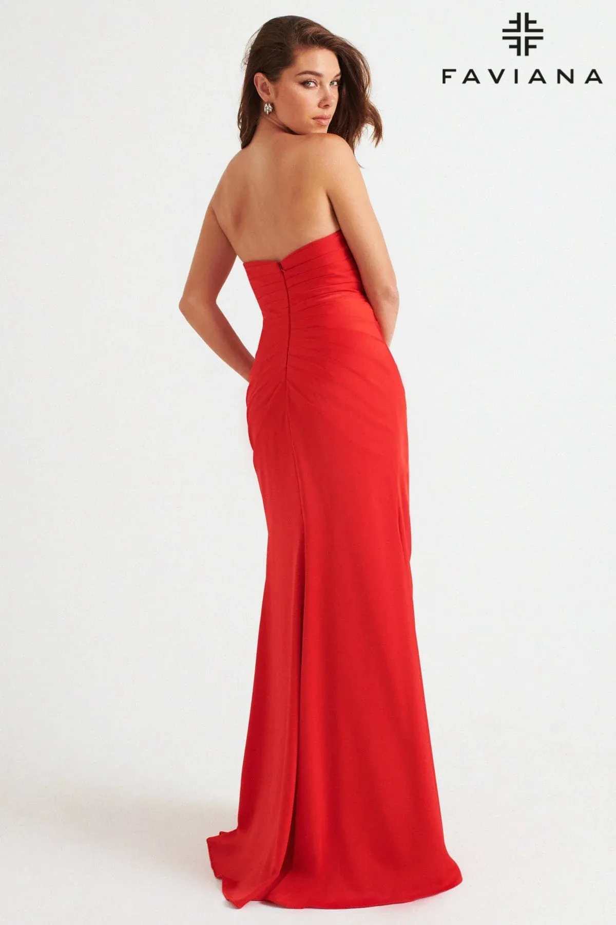 Faviana Strapless Ruched Dress 11268 sold by Terry costa product image thumbnail 3