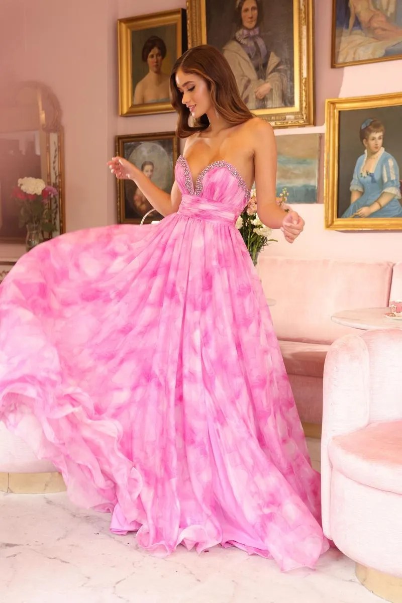 Ava Presley Plunging Strapless Prom Dress 40116 sold by Terry costa product image thumbnail 3