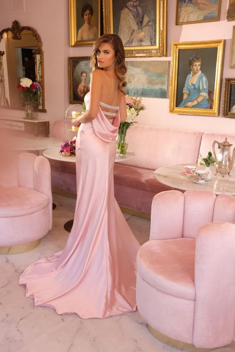 Ava Presley Strapless Cowl Back Prom Dress 47029 sold by Terry costa product image thumbnail 2