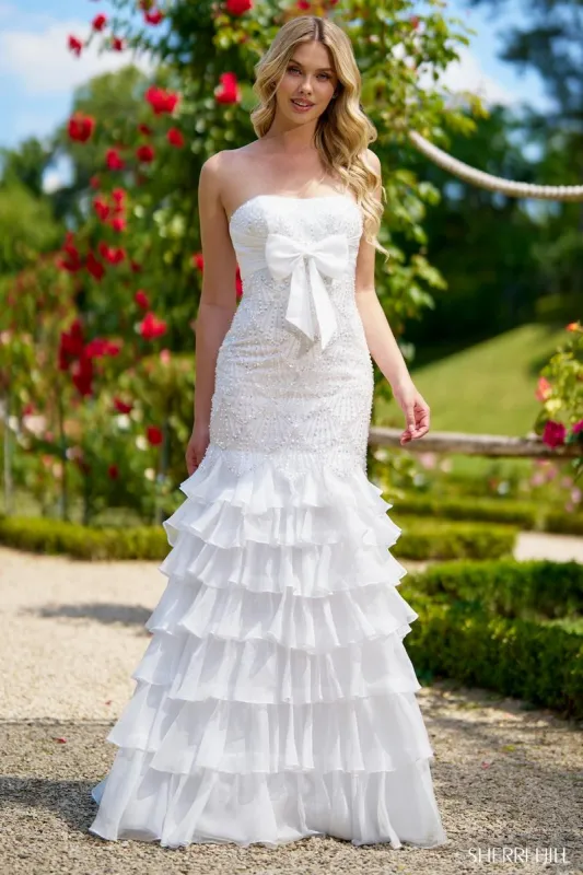 Sherri Hill Strapless Mermaid Ruffle Prom Dress 56949 sold by Terry costa