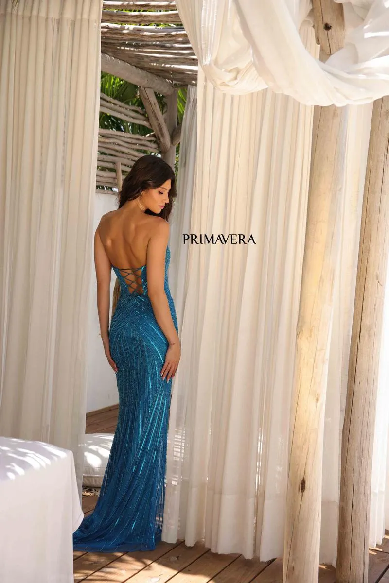 Primavera Couture Strapless Keyhole Long Prom Dress 4309 sold by Terry costa product image thumbnail 2