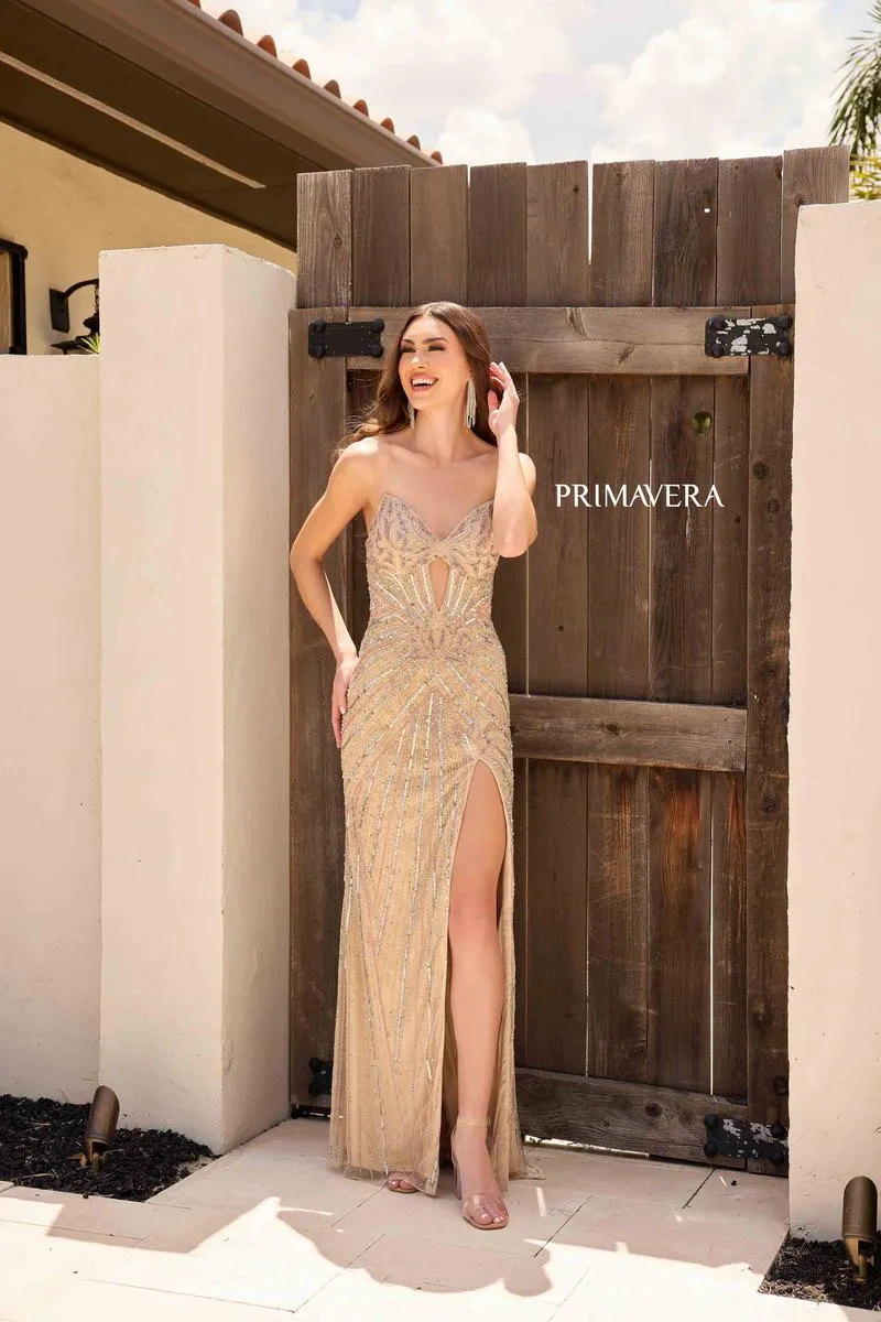 Primavera Couture Strapless Keyhole Long Prom Dress 4309 sold by Terry costa product image thumbnail 5