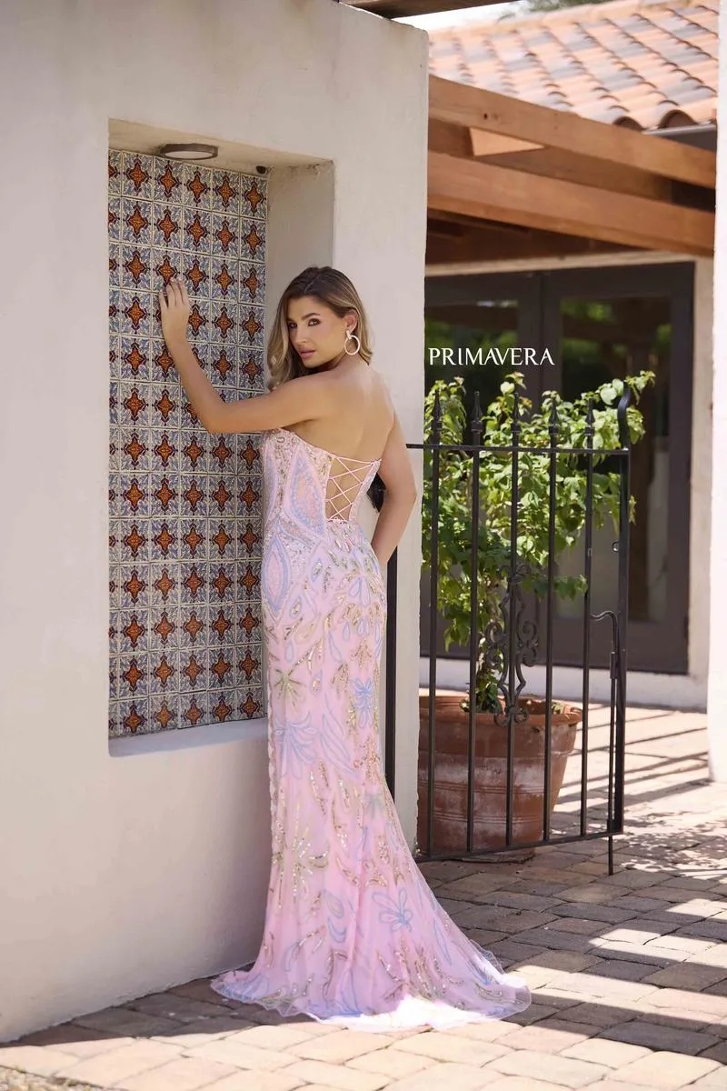 Primavera Couture Long Beaded Strapless Prom Dress 4331 sold by Terry costa product image thumbnail 4