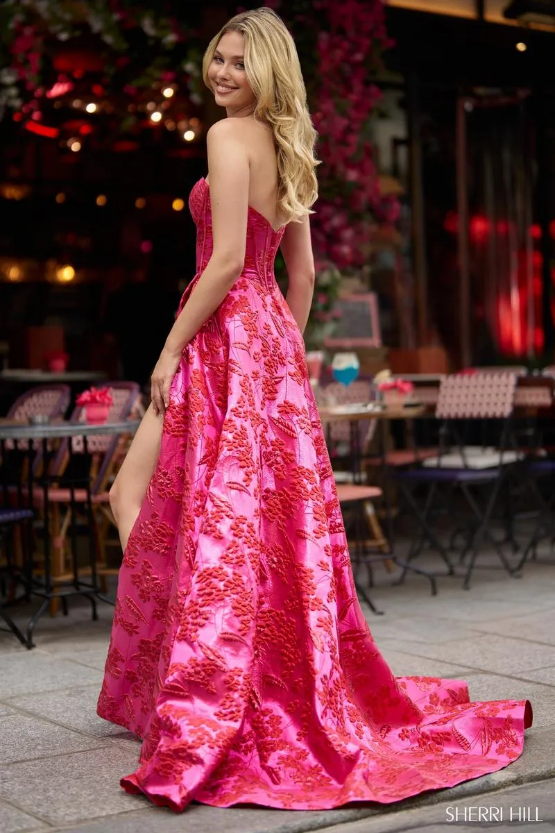 Sherri Hill Corset Brocade Ball Gown Prom Dress 56928 sold by Terry costa product image thumbnail 2