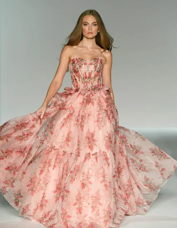 Sherri Hill Strapless Floral Prom Dress Style 57211 sold by Terry costa