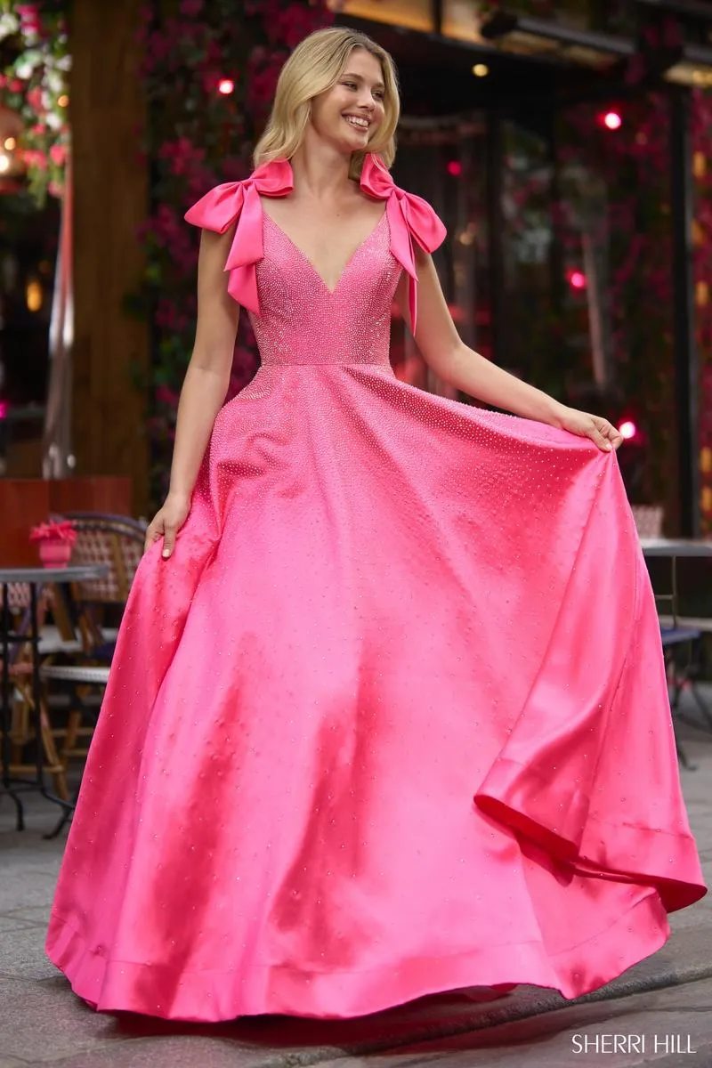 Sherri Hill Bow Shoulder Ball Gown Prom Dress 56929 sold by Terry costa product image thumbnail 3