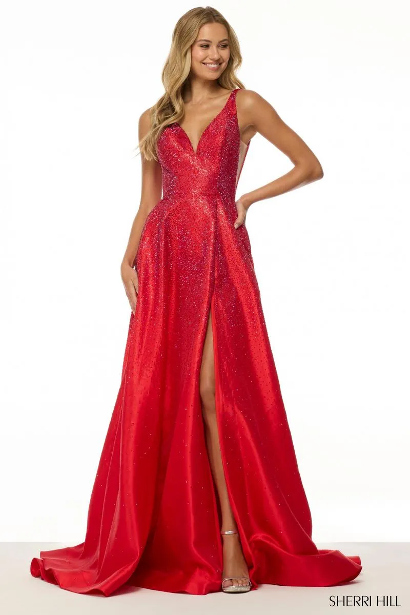 Sherri Hill Heat Stone A-Line Prom Dress 56990 sold by Terry costa product image thumbnail 3