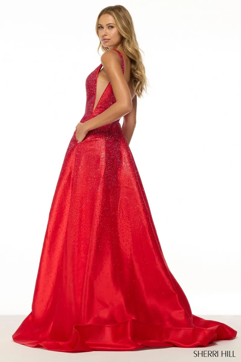 Sherri Hill Heat Stone A-Line Prom Dress 56990 sold by Terry costa product image thumbnail 2