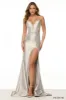 Sherri Hill Satin Illusion Side Prom Dress 57137 sold by Terry costa