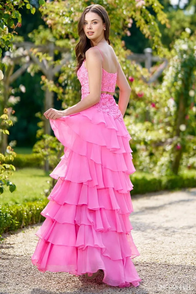 Sherri Hill Strapless Lace Ruffle Hem Prom Dress 56961 sold by Terry costa product image thumbnail 2