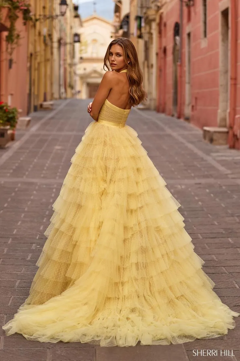 Sherri Hill Halter Ruffle Prom Dress 57140 sold by Terry costa product image thumbnail 2