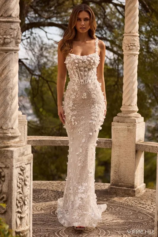 Sherri Hill 3D Fitted Illusion Prom Dress 57072 sold by Terry costa