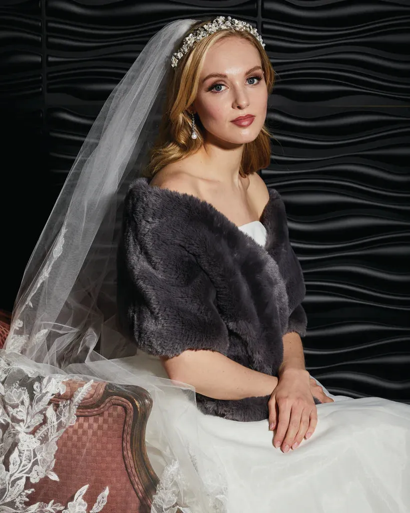 Marionat Bridal Faux Fur Wrap Cape 7111 sold by Terry costa product image thumbnail 3
