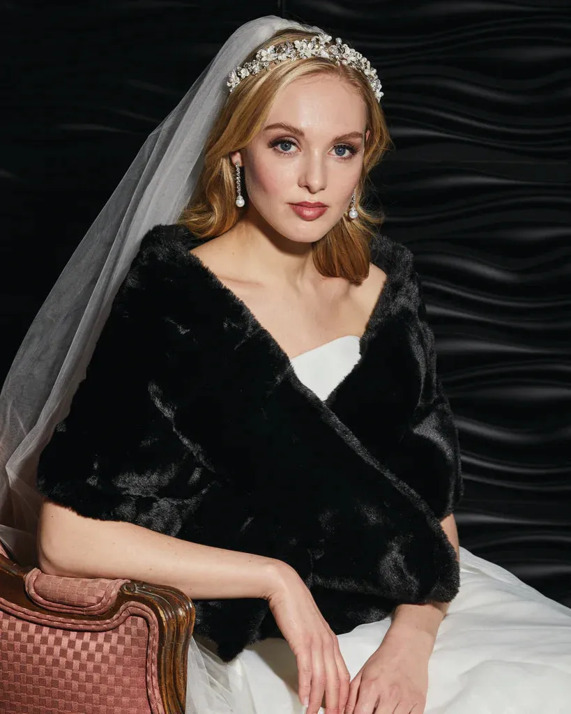 Marionat Bridal Faux Fur Wrap Cape 7111 sold by Terry costa product image thumbnail 2