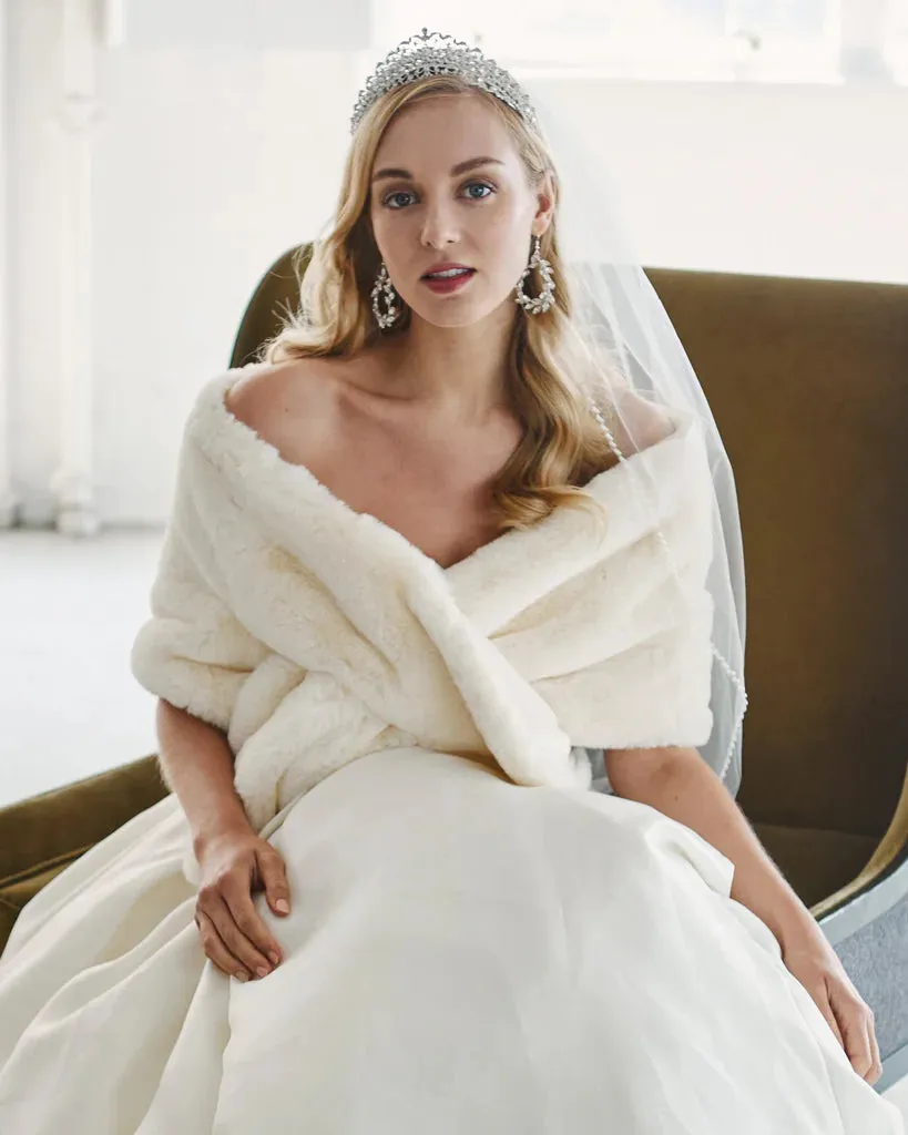 Marionat Bridal Faux Fur Wrap Cape 7111 sold by Terry costa