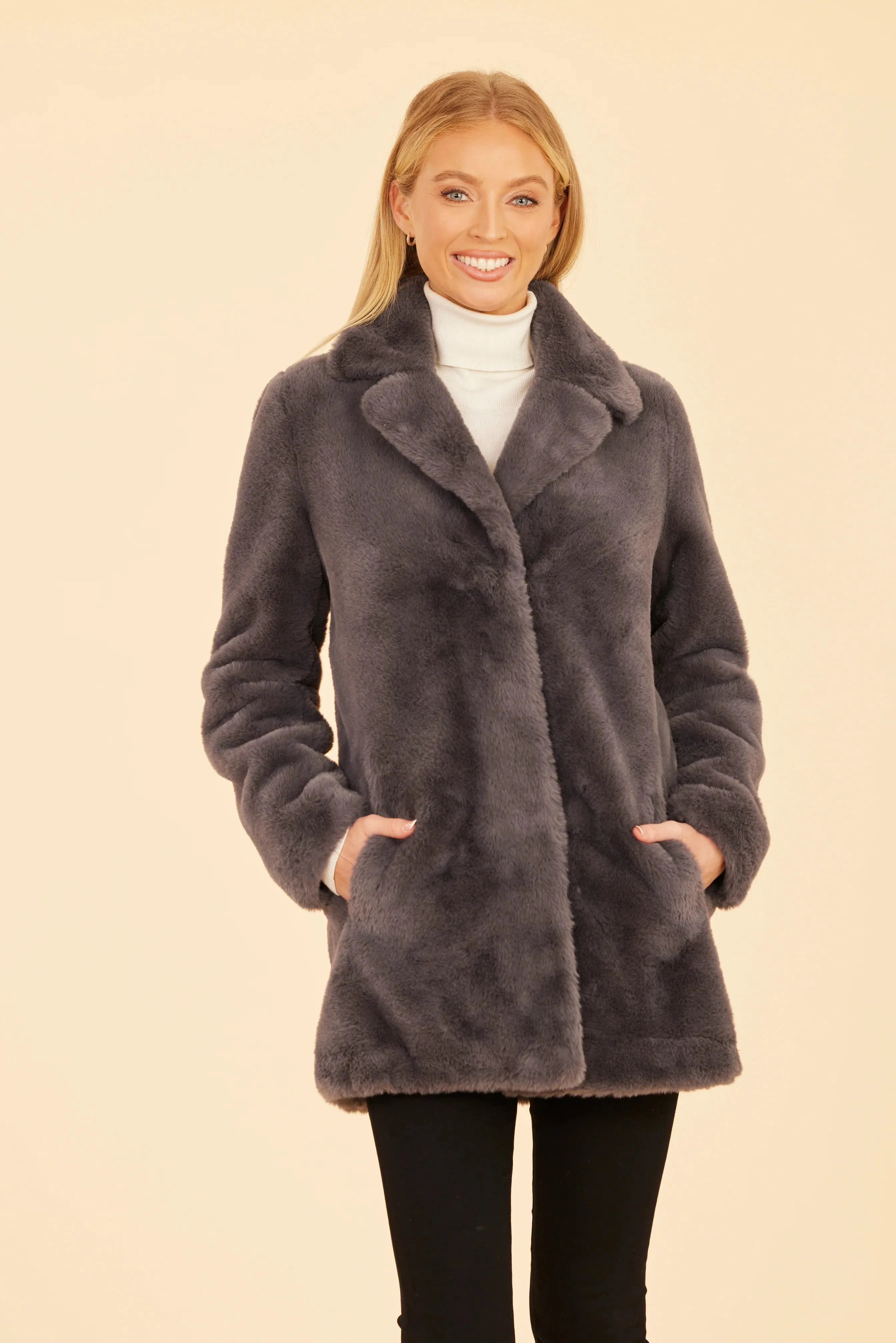 Dolce Cabo Mid Length Faux Fur Jacket 74871 sold by Terry costa