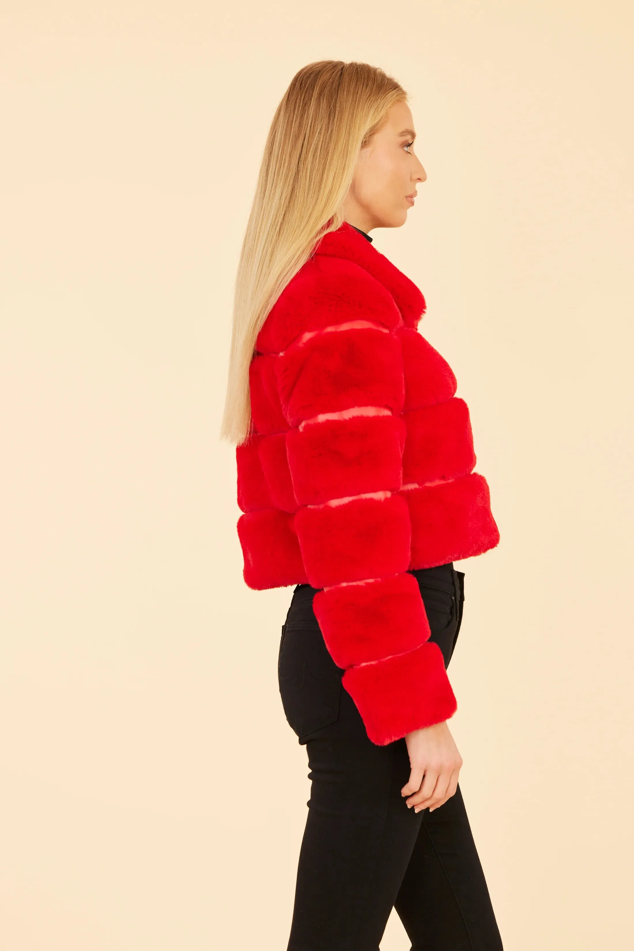 Dolce Cabo Paneled Faux Fur Cropped Jacket 75521 sold by Terry costa product image thumbnail 3