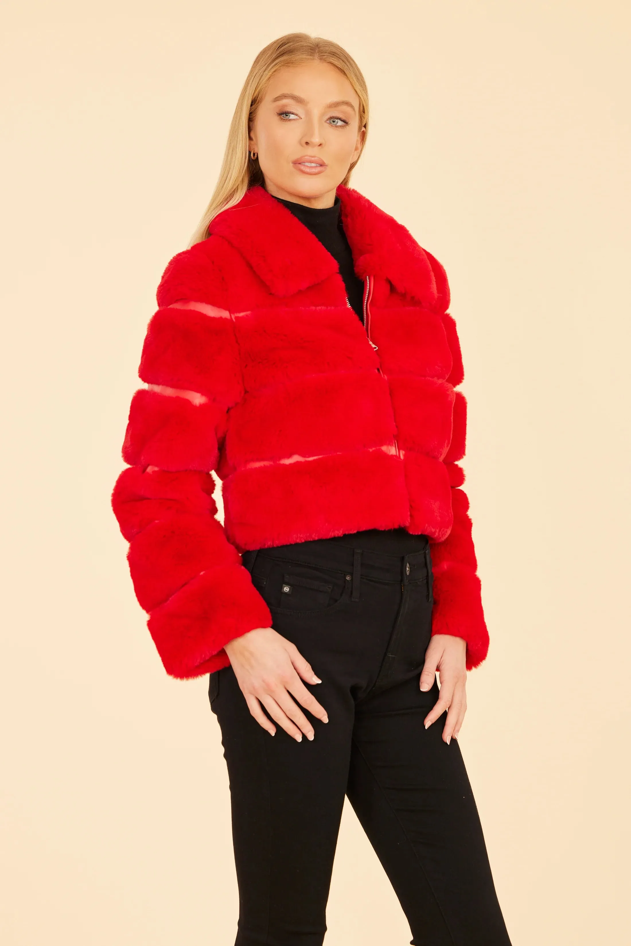 Dolce Cabo Paneled Faux Fur Cropped Jacket 75521 sold by Terry costa product image thumbnail 2