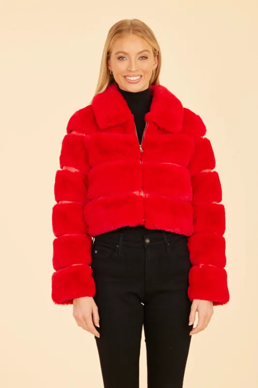 Dolce Cabo Paneled Faux Fur Cropped Jacket 75521 sold by Terry costa