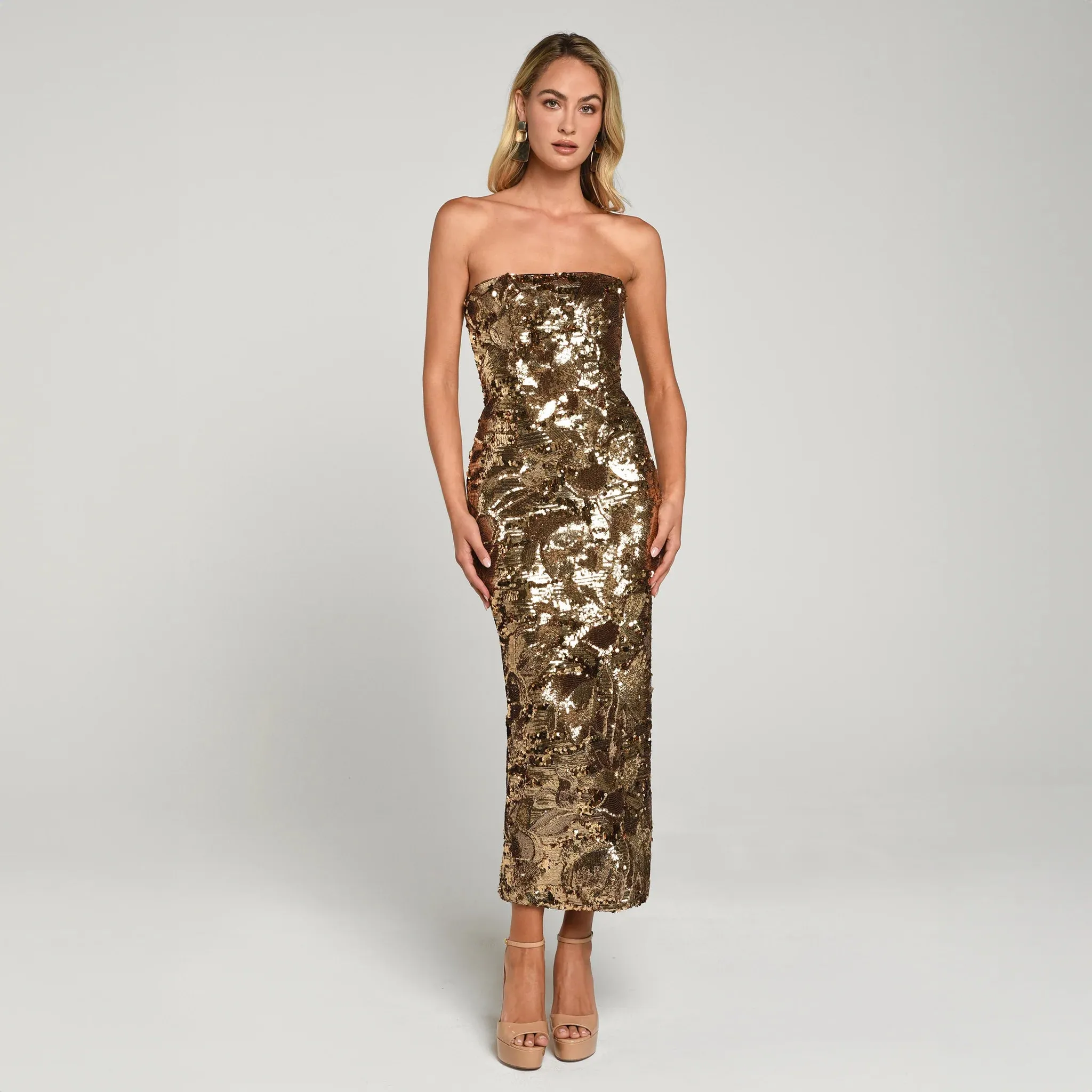 Helsi Strapless Sequin "Leslie" Midi Dress DR6149 sold by Terry costa