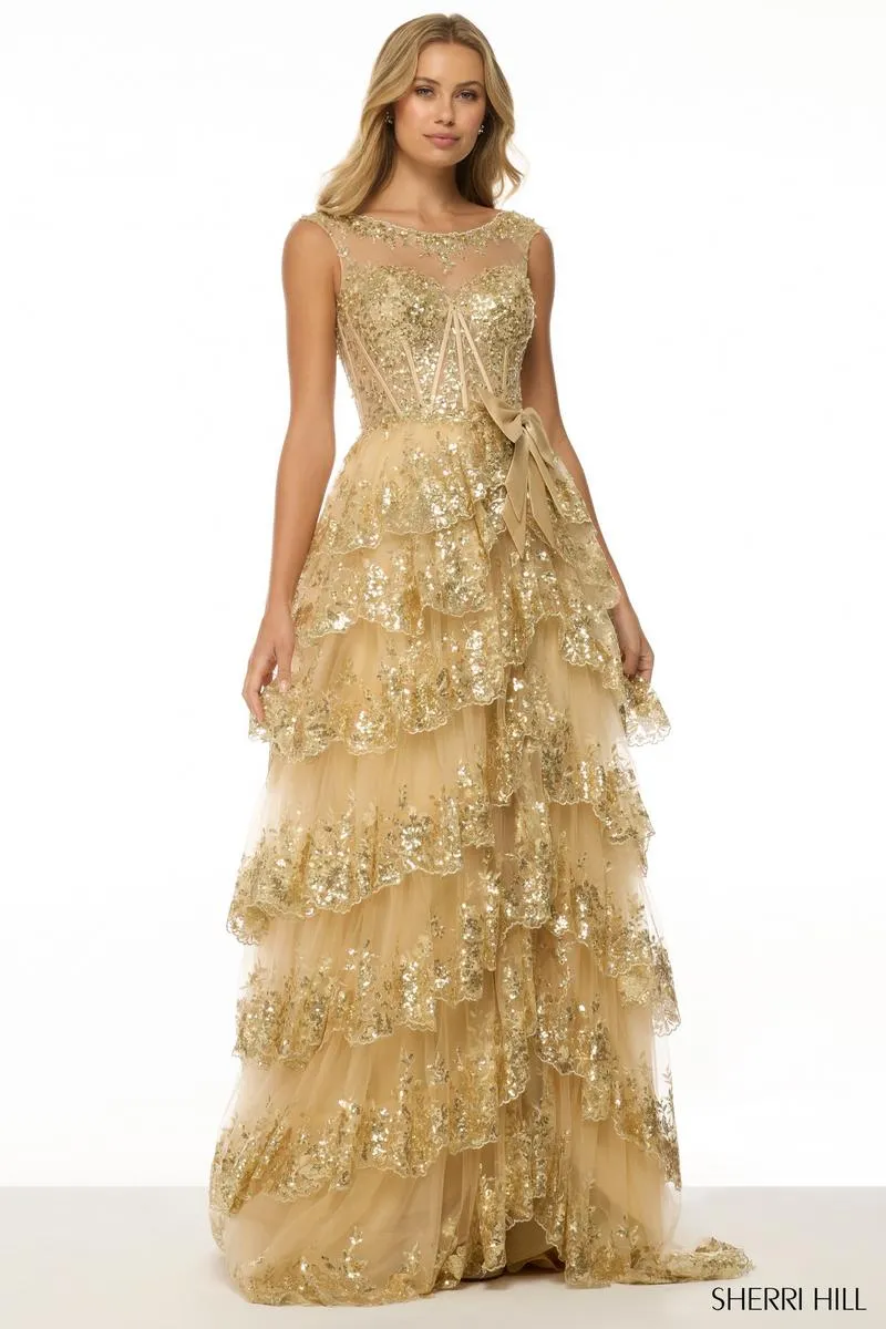 Sherri Hill Cap Sleeve Ruffle Prom Dress 57000 sold by Terry costa product image thumbnail 3