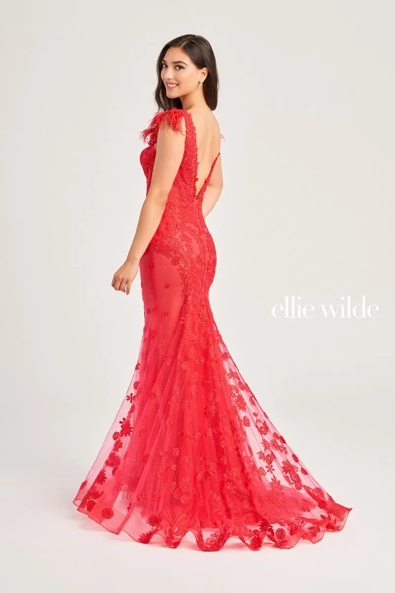 Ellie Wilde Illusion Side Prom Dress EW35009 sold by Terry costa product image thumbnail 3