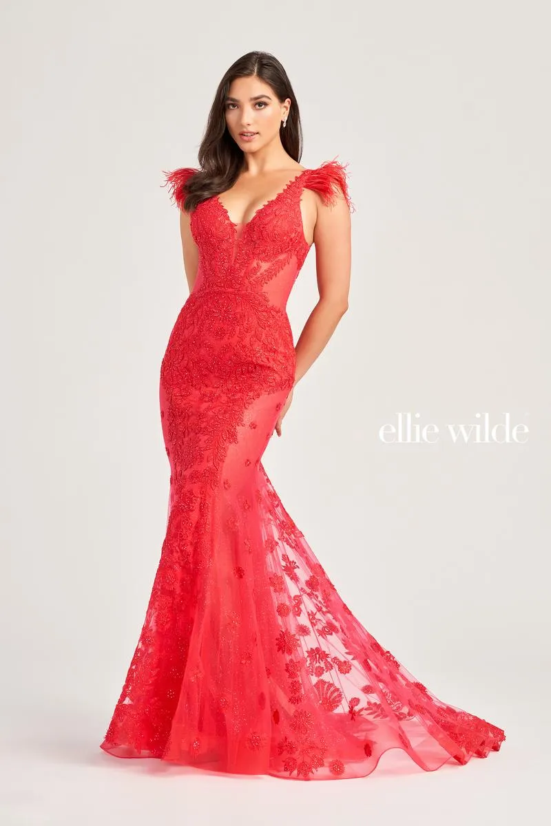 Ellie Wilde Illusion Side Prom Dress EW35009 sold by Terry costa product image thumbnail 2