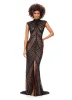 AshleyLauren Cap Sleeve Beaded Prom Dress 1624 - B sold by Terry costa