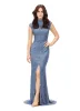 AshleyLauren Cap Sleeve Beaded Prom Dress 1624 - B sold by Terry costa
