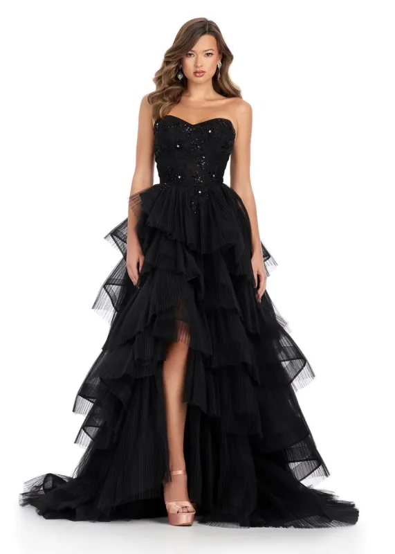 スカート willfully random tiered tulle & pongeeSK Willfully Random Tiered Tulle and Pongee Skirt Full skirt