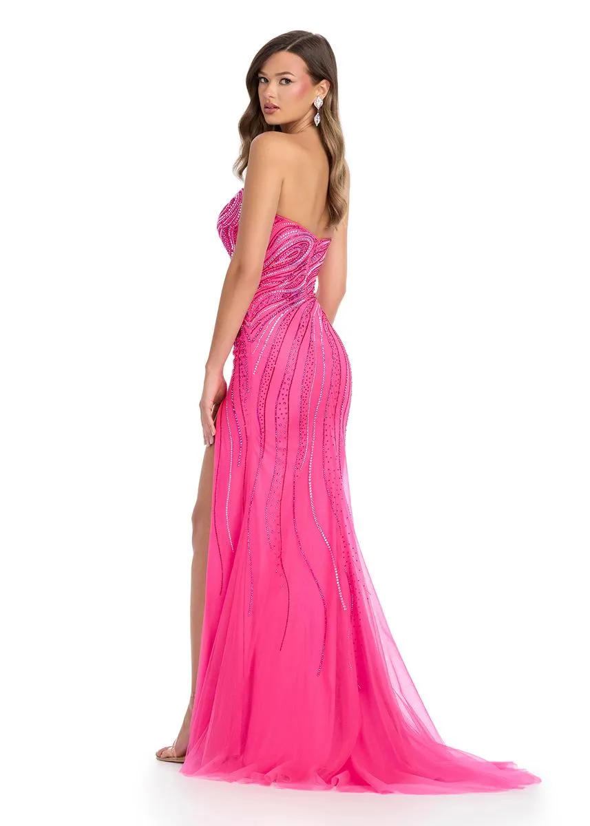 ASHLEYlauren Hotfix Strapless Prom Dress 11867 sold by Terry costa product image thumbnail 2