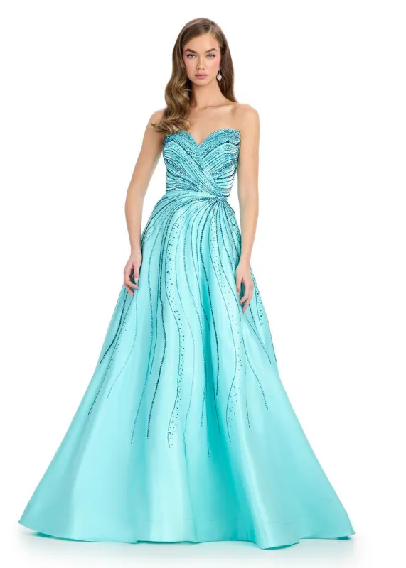 ASHLEYlauren Strapless Sweetheart Dress 11869 sold by Terry costa
