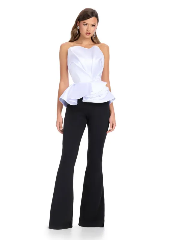 ASHLEYlauren Mikado Peplum Jumpsuit 11875 sold by Terry costa