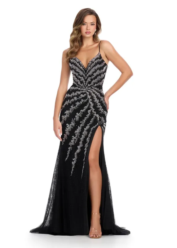 ASHLEYlauren Elegant Beaded Long Prom Dress 11932 sold by Terry costa