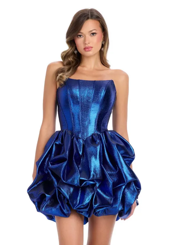 ASHLEYlauren Strapless Metallic Corset Cocktail Dress 4789 sold by Terry costa