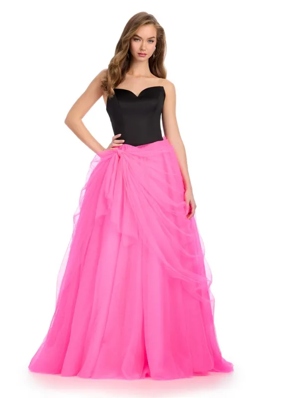 ASHLEYlauren Strapless Tulle Ball Gown Dress 11984 sold by Terry costa