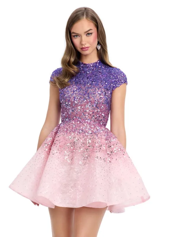 ASHLEYlauren Ombre Sequin Cocktail Dress 4804 sold by Terry costa
