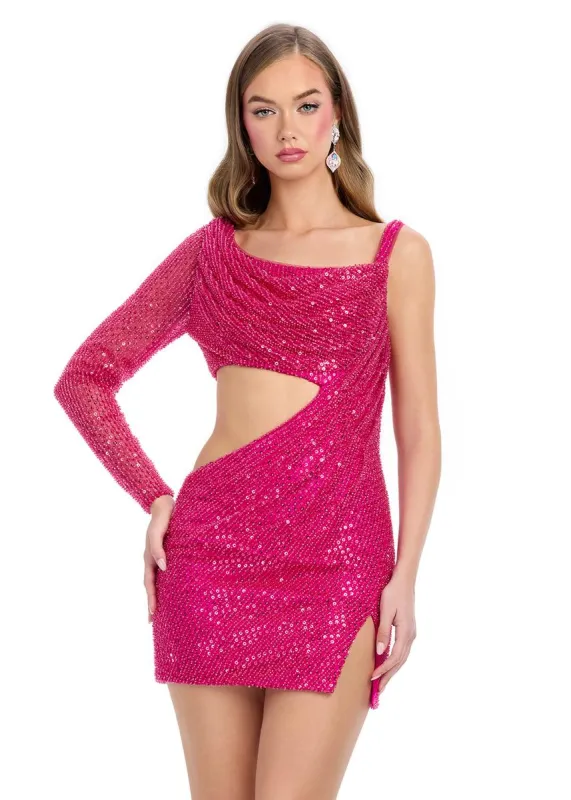 ASHLEYlauren Sequin Cut Out Homecoming Dress 4808 sold by Terry costa