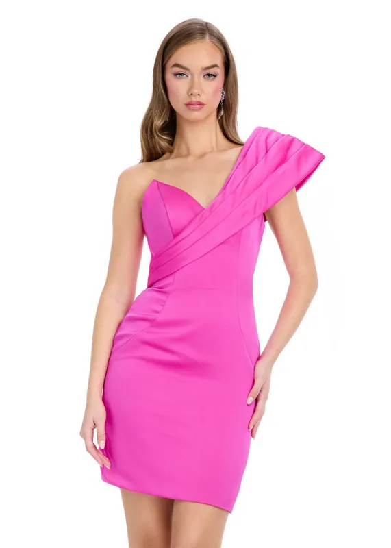 ASHLEYlauren One Shoulder Cocktail Dress 4810 sold by Terry costa