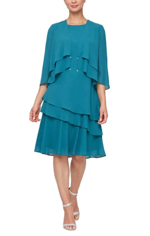 Alex Evenings Knee Length Chiffon 2-Piece Dress 8192005 sold by Terry costa
