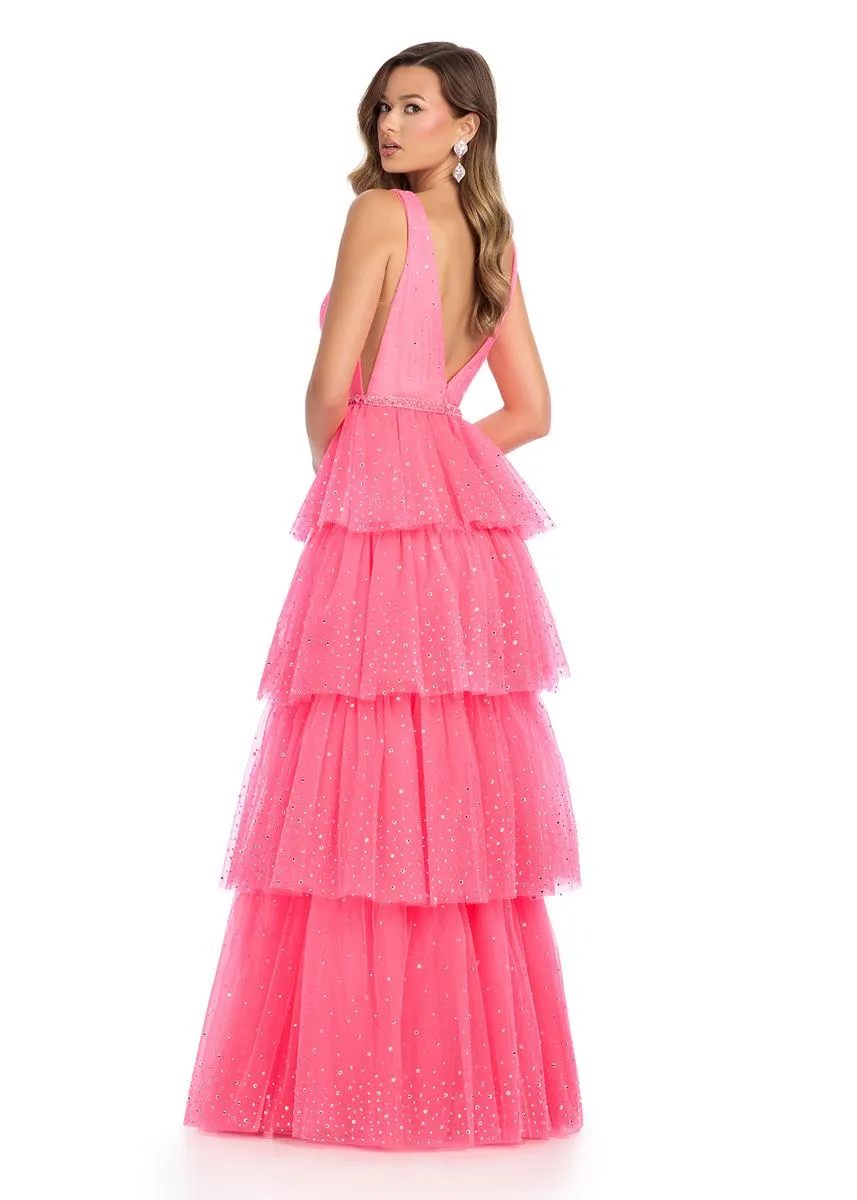 ASHLEYlauren Ruffle Bow Heat Stone Prom Dress 11894 sold by Terry costa product image thumbnail 4
