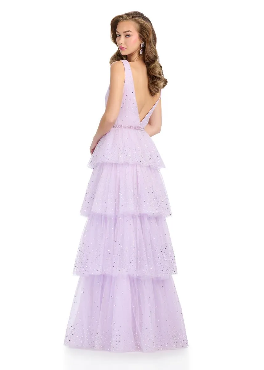 ASHLEYlauren Ruffle Bow Heat Stone Prom Dress 11894 sold by Terry costa product image thumbnail 2