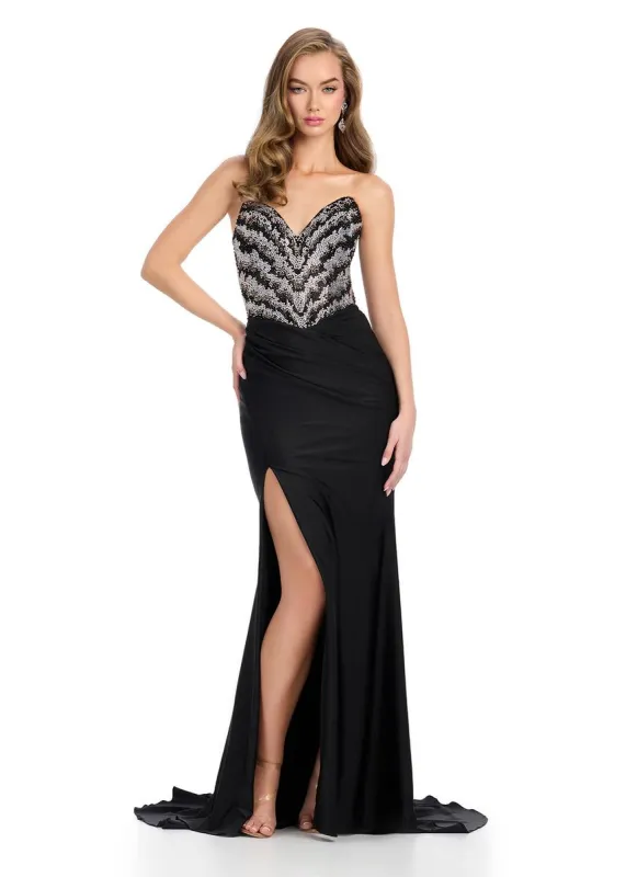 ASHLEYlauren Strapless Animal Print Prom Dress 11933 sold by Terry costa