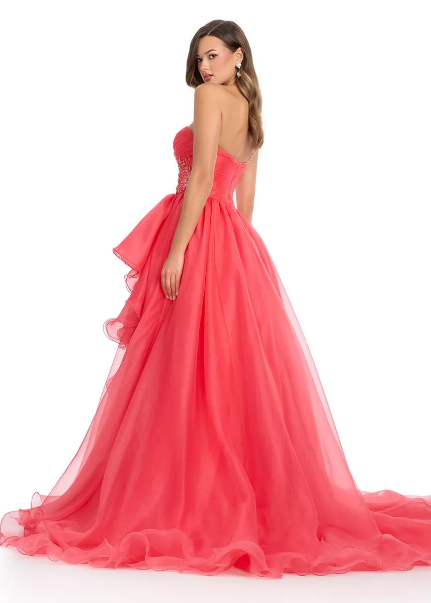 ASHLEYlauren Strapless Ruffle Slit Prom Dress 11951 sold by Terry costa product image thumbnail 2