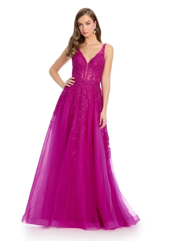 ASHLEYlauren Lace Illusion Long Prom Dress 11892 made by ASHLEYlauren
