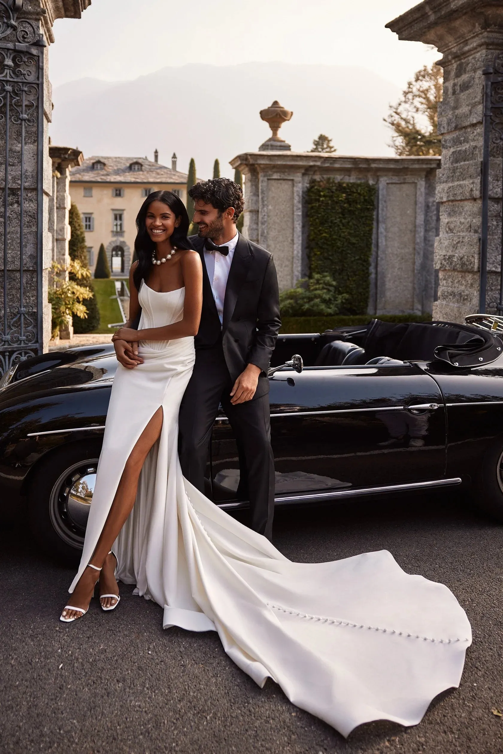 Sherri Hill Off the Shoulder Corset Bridal Gown with Slit 81129 sold by Terry costa