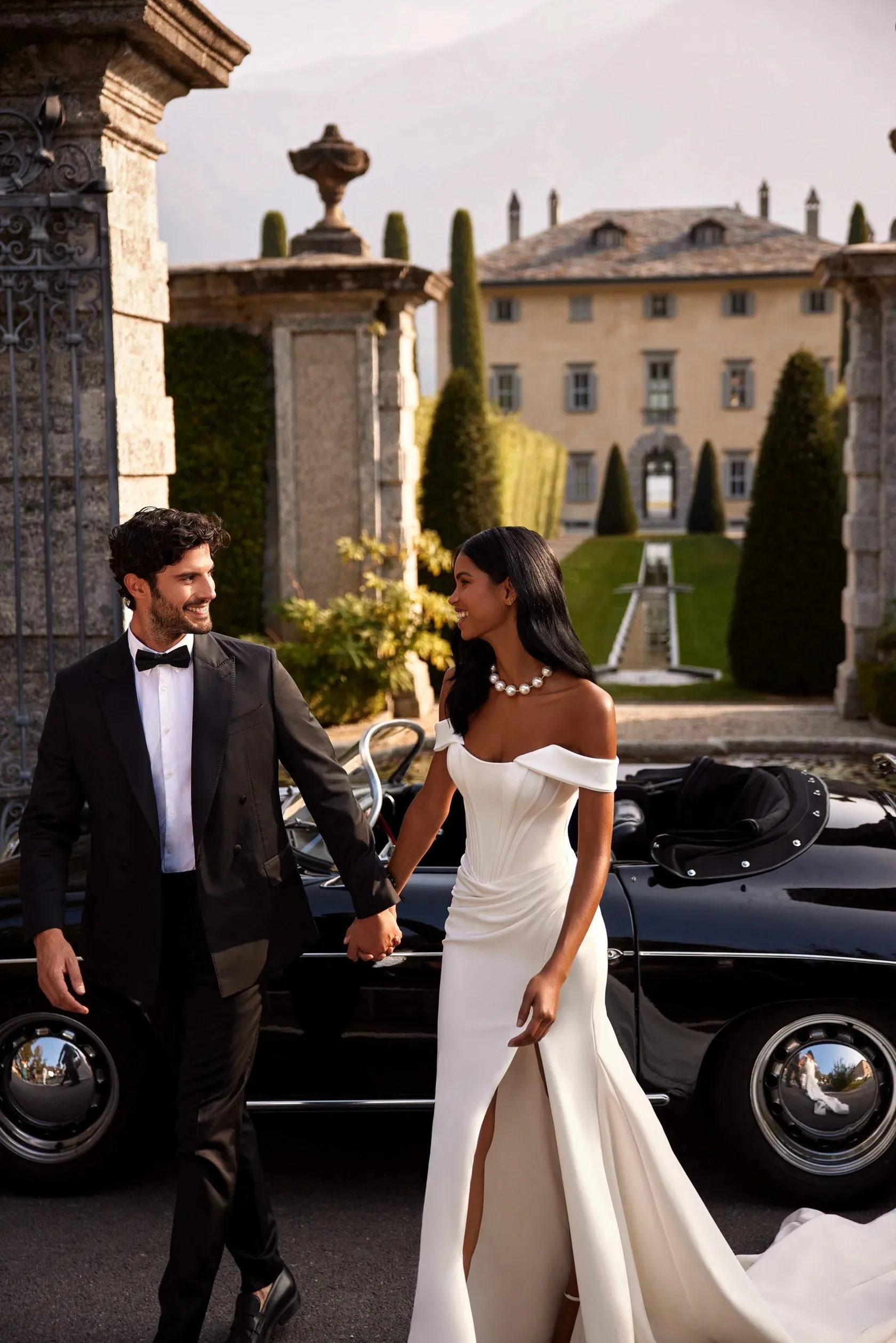 Sherri Hill Off the Shoulder Corset Bridal Gown with Slit 81129 sold by Terry costa product image thumbnail 4